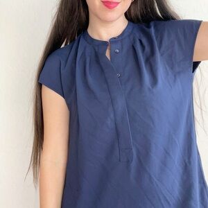 Vince Coastal Blue Popover Mini Dress